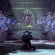 A Destiny 2 Guardian kneels in front of The Witch Queen.